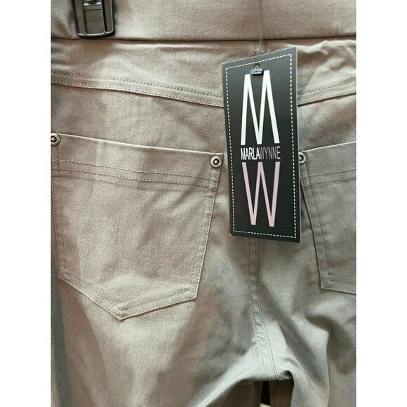 MarlaWynne 6 Sage Back Pockets Slim Leg Pull-On Pants - Picture 6 of 7